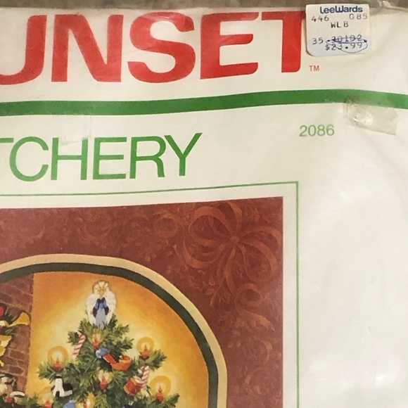 Vintage Sunset Stichery Kit 2086 The Wonderment of Santa -SEALED 16” x 20” - Picture 4 of 14